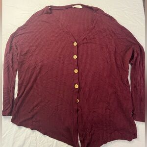 Elegant Maroon Button-Down Shirt for Women